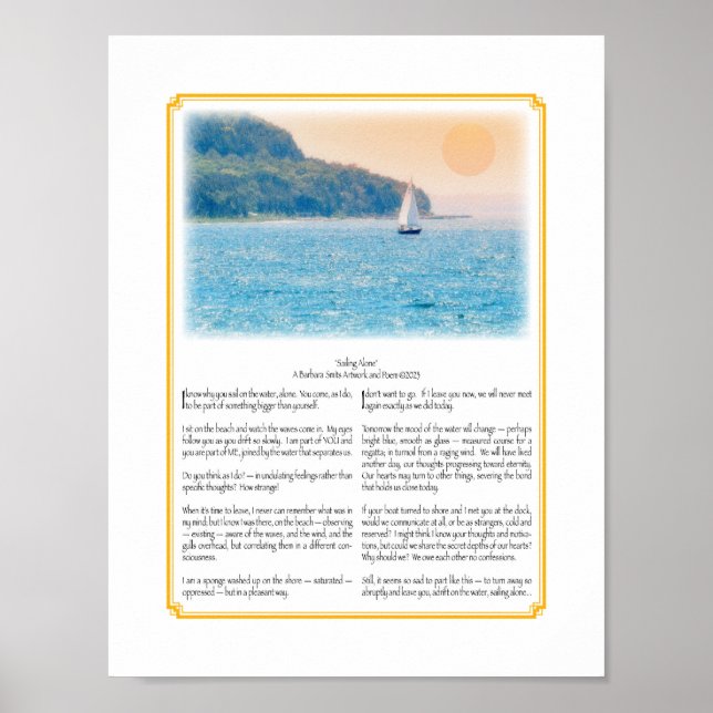 Sailing Alone With Poem Size 8.5x11 Poster (Front)