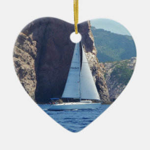Sailing Along The Coast Of Sardinia Ceramic Ornament