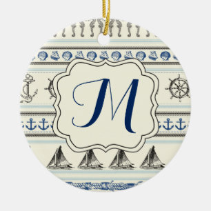 Sailing Anchor Nautical Rope Knot Pattern Ornament