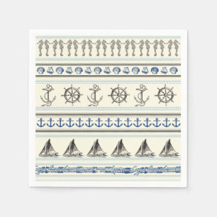 Sailing Anchor Nautical Rope Knot Sail Napkins