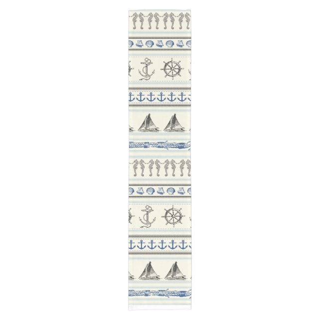 Sailing Anchor Nautical Rope Knot Table Runner (Front)