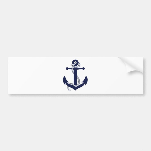Sailing Anchor Navy Bumper Sticker (Front)