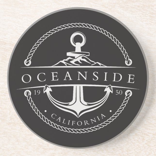 Sailing Anchor Oceanside California 1950 Coaster (Front)