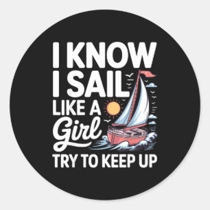 Sailing Art For Women Girls Sailor Sailing Lover S Classic Round Sticker