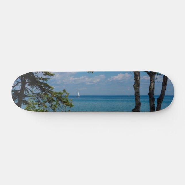 Sailing At Mackinac Skateboard (Horz)
