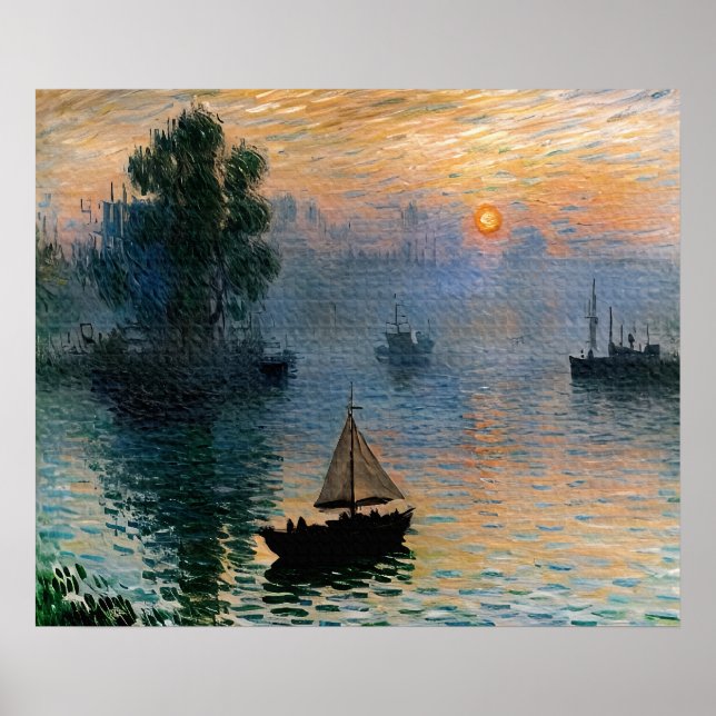 Sailing at Sunrise Poster (Front)