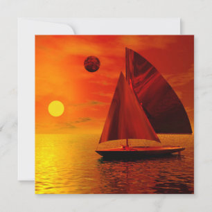 Sailing at Sunset Card