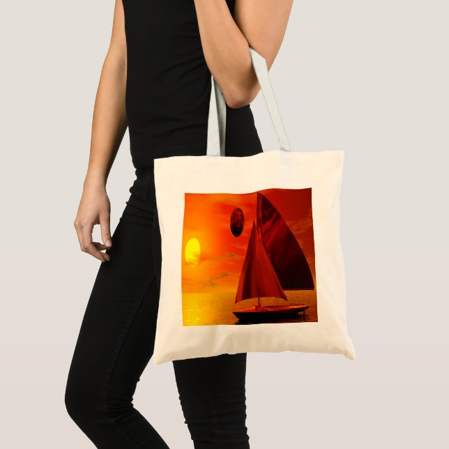 Sailing at Sunset Large Tote Bag (Front (Product))