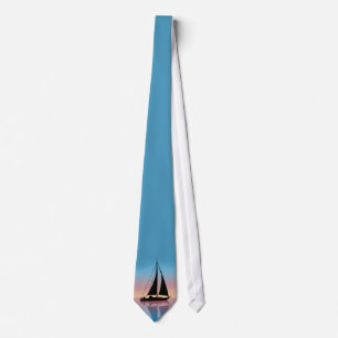 Sailing at Sunset Silhouette Tie