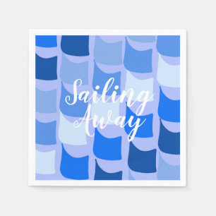 Sailing Away Blue Flags Napkin