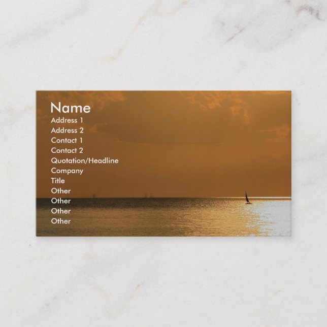 Sailing Away Business Card (Front)