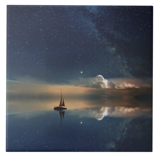 Sailing Away to the Clouds  Ceramic Tile (Front)