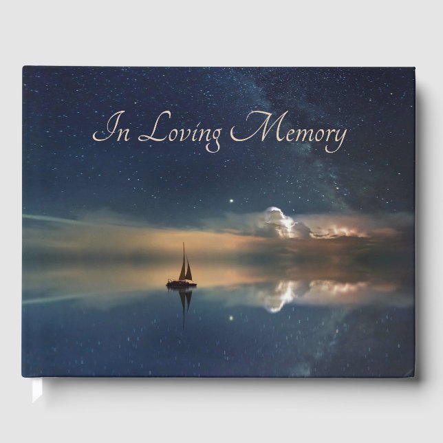 Sailing Away to the Clouds Funeral  Guest Book (Front)