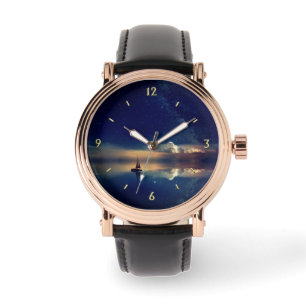 Sailing Away to the Clouds Hash Mark n Numbers Watch