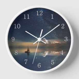 Sailing Away to the Clouds Numbers Clock