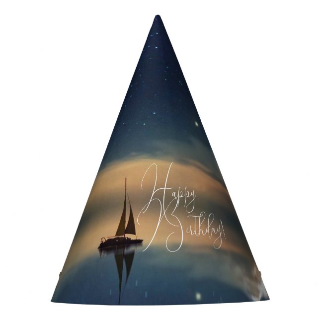 Sailing Away to the Clouds  Party Hat (Front)