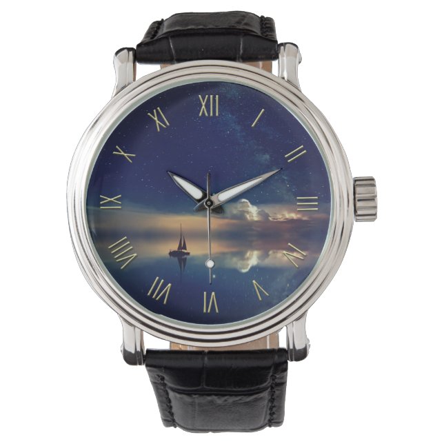 Sailing Away to the Clouds Roman Numerals Watch (Front)