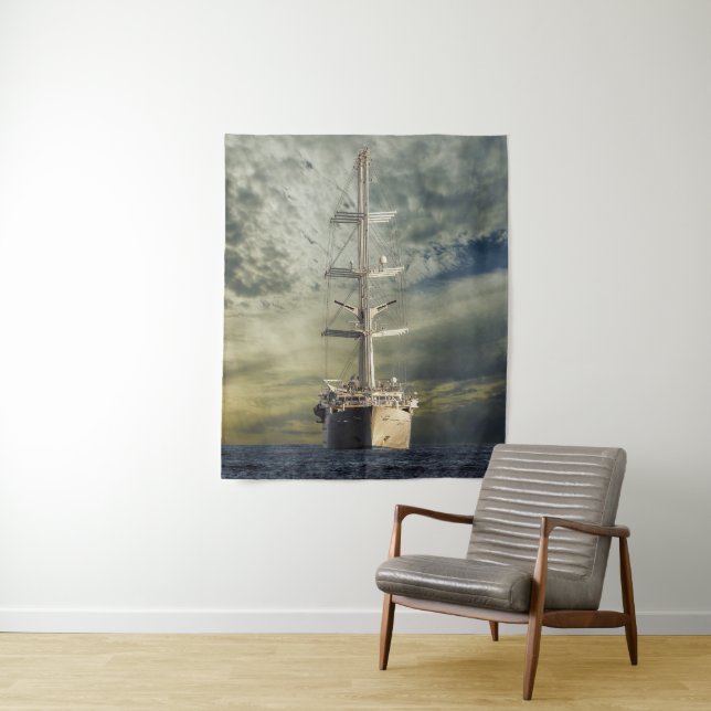 Sailing battleship tapestry (In Situ)