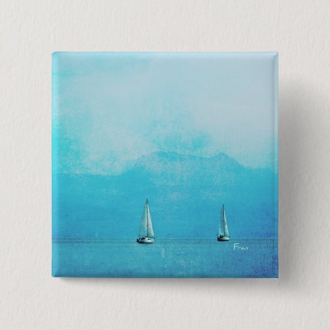 sailing blue 15 cm square badge (Front)