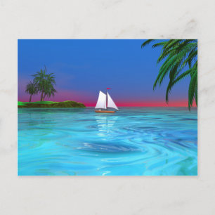 Sailing Blue Postcard