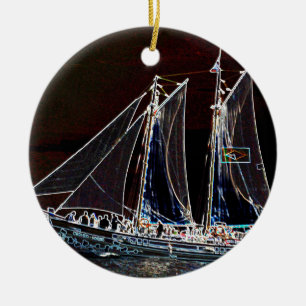 Sailing Boat- Abstract Photograph Ceramic Tree Decoration