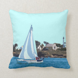 Sailing Boat At Sea Cushion