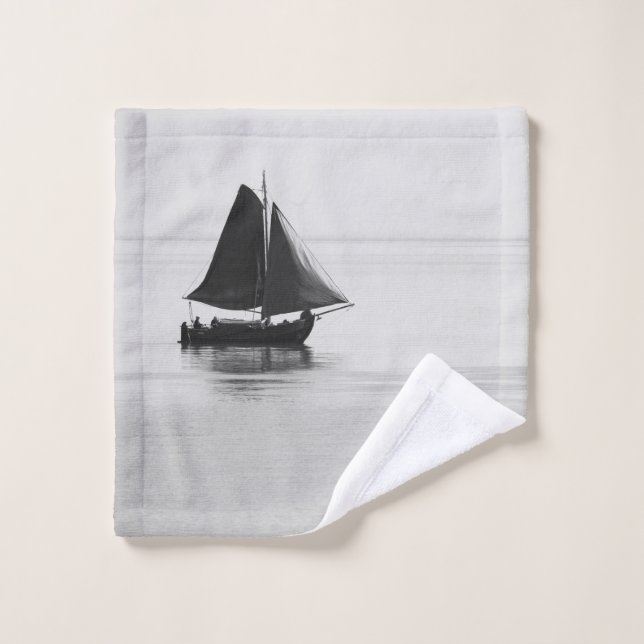 Sailing boat bath towel set (Wash Cloth)