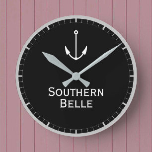 Sailing Boat, Cabin Cruiser, or Yacht Name Round Clock