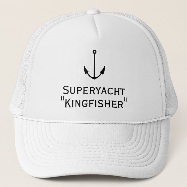 Sailing Boat, Cabin Cruiser, or Yacht Name Trucker Hat (Front)