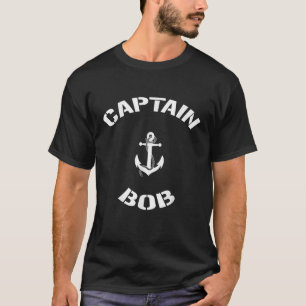 Sailing Boat Captain Bob Personalised Boating Name T-Shirt