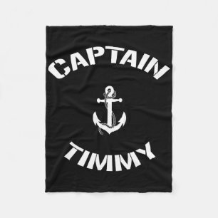 Sailing Boat Captain Timmy Personalised Boating Na Fleece Blanket