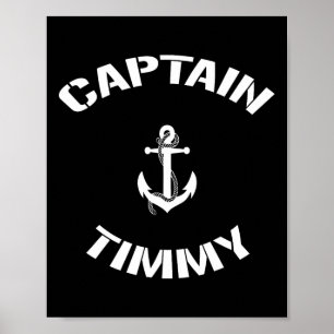 Sailing Boat Captain Timmy Personalised Boating Na Poster