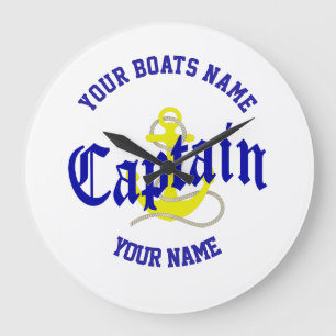 Sailing boat captains anchor design large clock