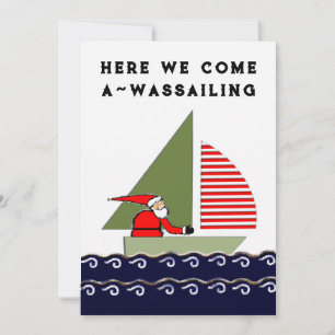 Sailing Boat Christmas Holiday Card