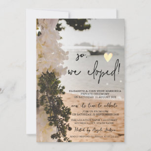 Sailing Boat Flowers Beach Wedding Elopement   Invitation