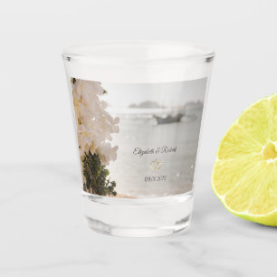 Sailing Boat Flowers Beach  Wedding Shot Glass