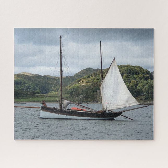 Sailing Boat in Loch Crinan, Scotland Jigsaw Puzzle (Horizontal)