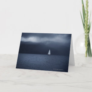Sailing boat in stormy weather in Scottish Card