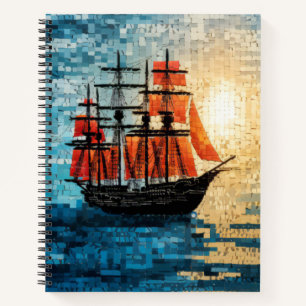 Sailing Boat Marine Art Decor Paint Notebook