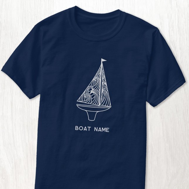 Sailing Boat Name Nautical  T-Shirt (Your boat name nautical sailing boat t-shirt for boat owners)