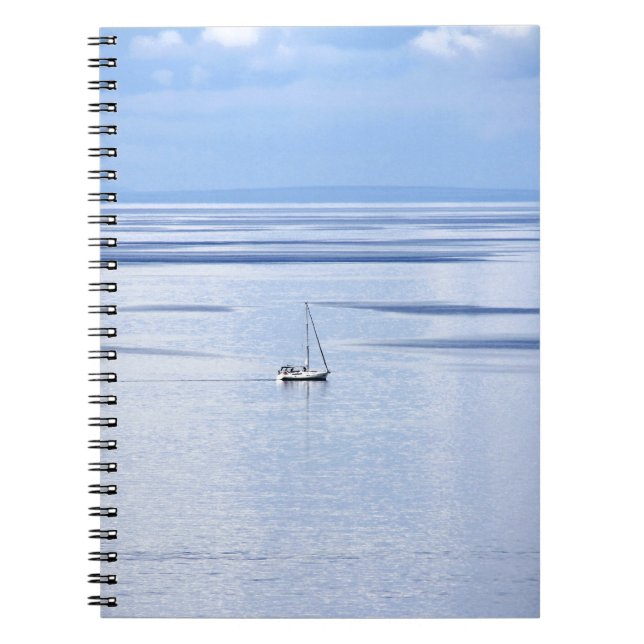 Sailing boat on sea, Nautical, blue water sky Notebook (Front)