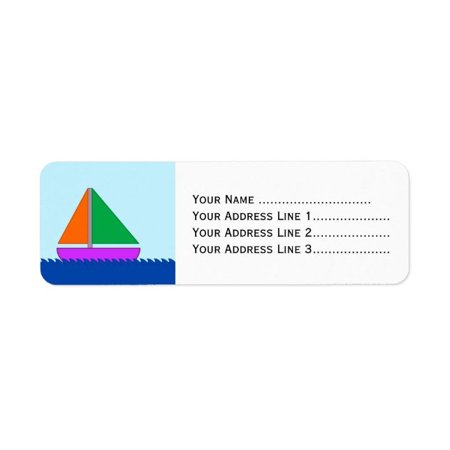 Sailing Boat on the Water Return Address Label (Front)