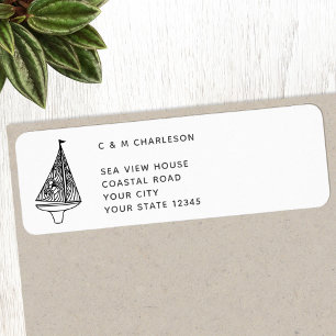 Sailing Boat Personalised Return Address Label