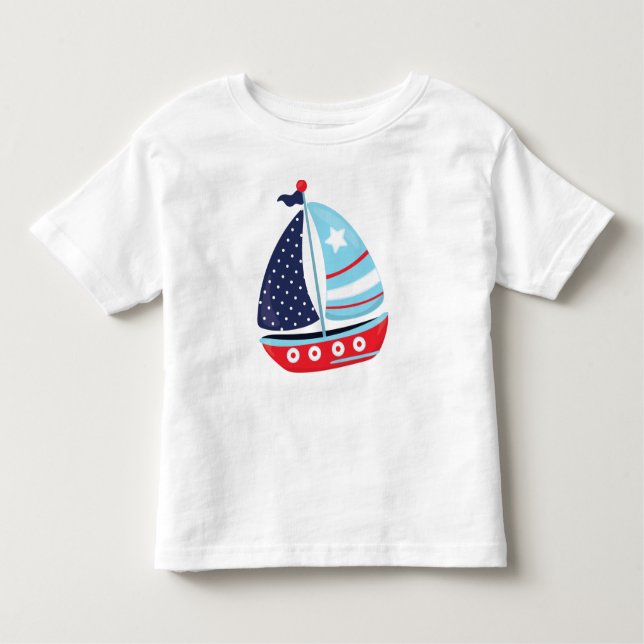 Sailing Boat, Sailor, Sailing, Boat, Ship, Sails Toddler T-Shirt (Front)
