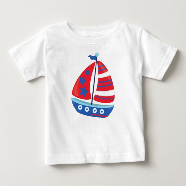 Sailing Boat, Sailor, Sailing, Ship, Sails, Boat Baby T-Shirt (Front)
