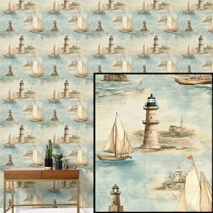 Sailing Boat Ships & Lighthouse Nautical  Wallpaper