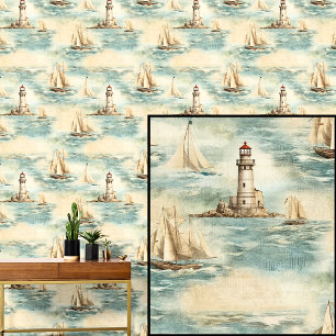 Sailing Boat Ships & Lighthouse Nautical  Wallpaper