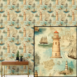 Sailing Boat Ships & Lighthouse Nautical  Wallpaper