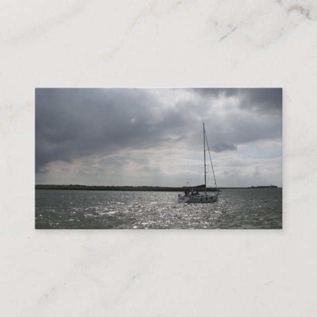 Sailing Boat Storm Sky Small Photo Card (Front)