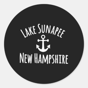 Sailing Boating Lake Sunapee New Hampshire Classic Round Sticker